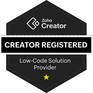 Zoho Creator Registered Low-Code Solution Provider badge